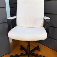 Sedia girevole ecopelle bianca