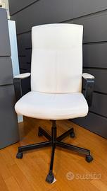 Sedia girevole ecopelle bianca