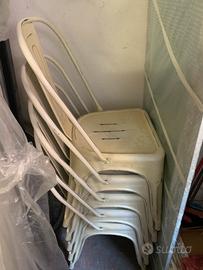 5 sedie vintage in metallo