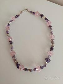 Collana ametista rosa di Francia