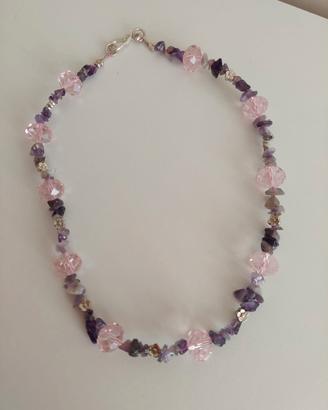 Collana ametista rosa di Francia