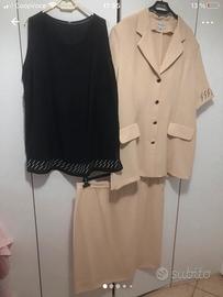 Completo gonna beige e blu taglia 55