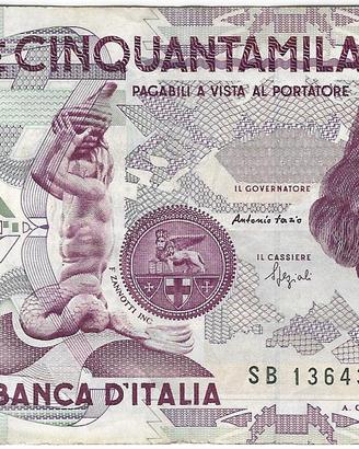 Repubblica Italiana - 50.000 L. Nuovo tipo Bernini