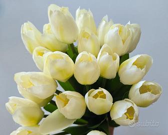 Set 20 tulipani artificiali bianchi nuovi