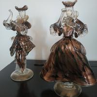 coppia statue vetro soffiato Murano nuovissime 