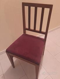 4 sedie originali Francia  1950 noce massicio