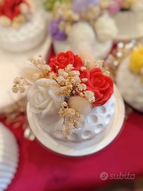 mini bouquet fiori cera- bomboniera
