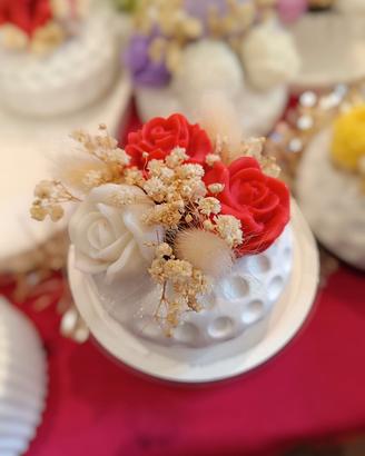 mini bouquet fiori cera- bomboniera