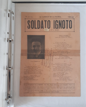 spartito musicale soldato ignoto canti patriottici