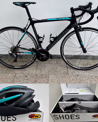 Bici da corsa bianchi sempre pro + casco carbonio