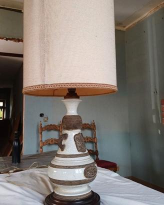 Lampada vintage in ceramica smaltata craquelé