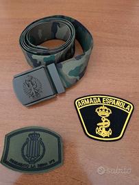set cintura militare camo + 2 distintivi