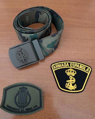 set cintura militare camo + 2 distintivi