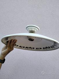 Plafoniera/lampadario ceramica decorata diam 42 cm