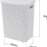 Portabiancheria Flower in plastica da 50 lt bianco