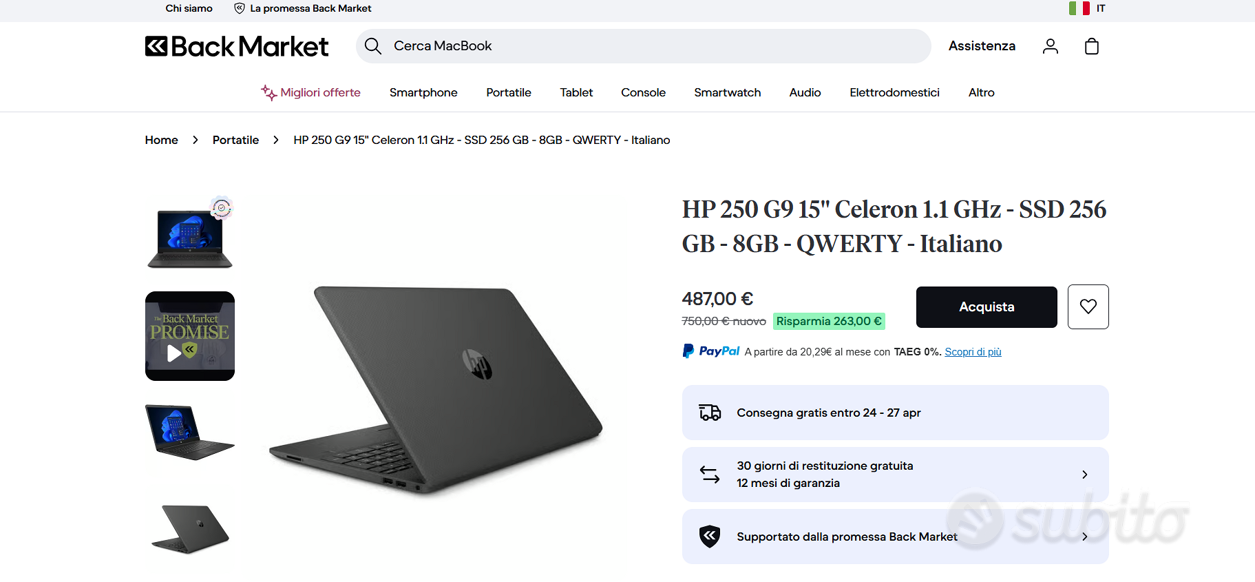 Laptop HP 250 G9 - COME NUOVO (Usato pochissimo) - Informatica In ...