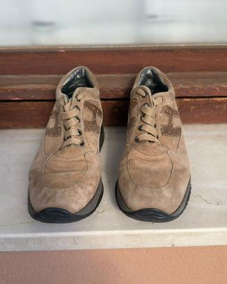 Scarpe Hogan camoscio color tortora misura 35