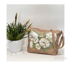 BORSA dipinta a mano PEONIE
