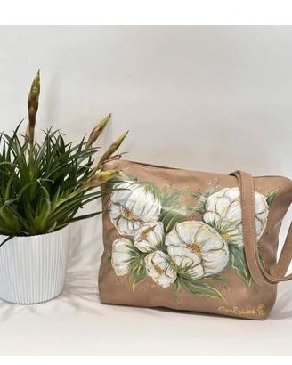 BORSA dipinta a mano PEONIE