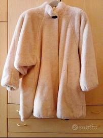 Teddy coat donna bianco avorio 