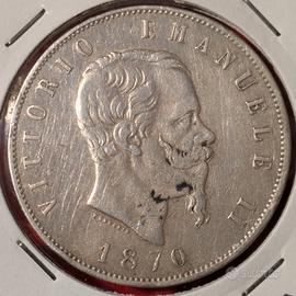 5 Lire 1870 Regno d'Italia