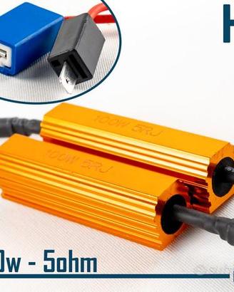 RESISTENZE CANBUS 100W-5 Ohm Kit H1 SPEGNI SPIA
