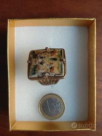 anello argento con pittura antica