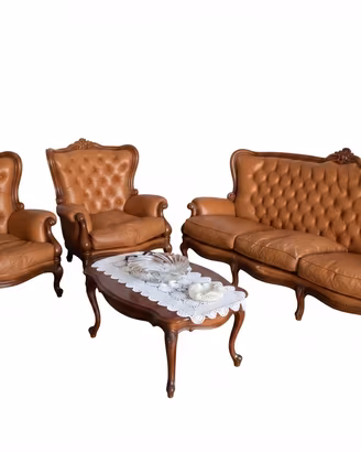 Tris Salotto Vintage: Divano 3 Posti + 2 Poltrone