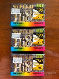3 Cassette in confezione Fuji Hi8 MP PAL/secam 90