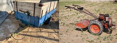 rimorchio fisso e motocoltivatore nibbi fresa