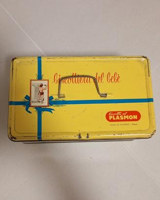 Scatola in latta" biscotti del bebè " anni 60 Rara