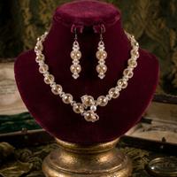 Collana Orecchini Vintage Cristallo Boemo Glamour