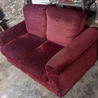 Divano letto in velluto rosso