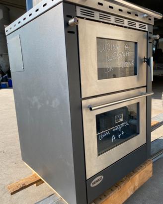STUFA-CUCINA LEGNA PIROLISI C/FORNO mdSG60 da7,5kw