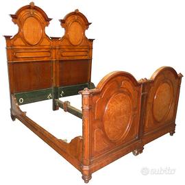 Letto matrimoniale antico '800-1900 in radica