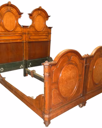 Letto matrimoniale antico '800-1900 in radica