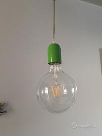 Lampada da terra ad arco verde acido lucido