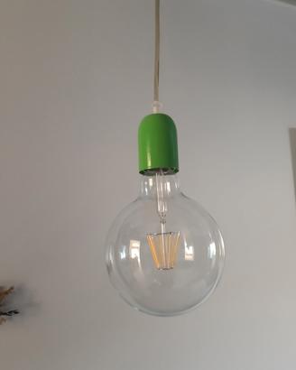 Lampada da terra ad arco verde acido lucido