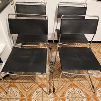 Set di 4 sedie Giandomenico Belotti pelle anni 80