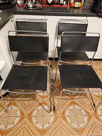 Set di 4 sedie Giandomenico Belotti pelle anni 80