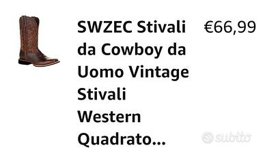 Acquista Stivali vintage Stivali da cowboy da uomo Stivali western