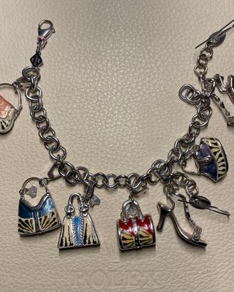 BRACCIALE ORO BIANCO 18ct. - CHARMS "ROSATO"