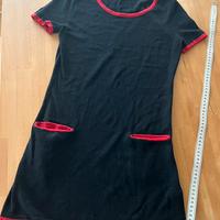 Abitino / casacca nero prolilato rosso