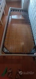 Letto singolo in legno massello + rete ortopedica