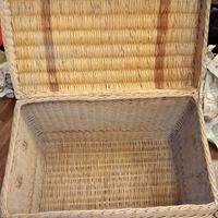 Baule da viaggio '800 inglese in vimini originale