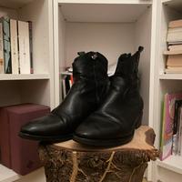 Stivaletti texani in pelle nera