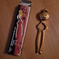 Pinza per champagne spumante vintage dorata 19 cm