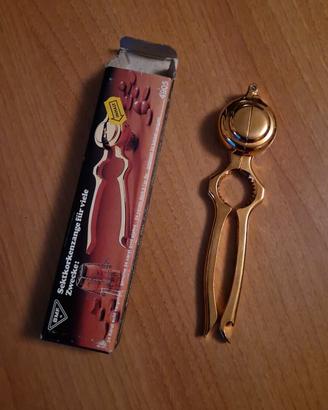 Pinza per champagne spumante vintage dorata 19 cm