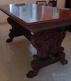 Tavolo da pranzo in legno massello- stile barocco