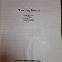 MARK LEVINSON N°29 Amplificatore Manuale